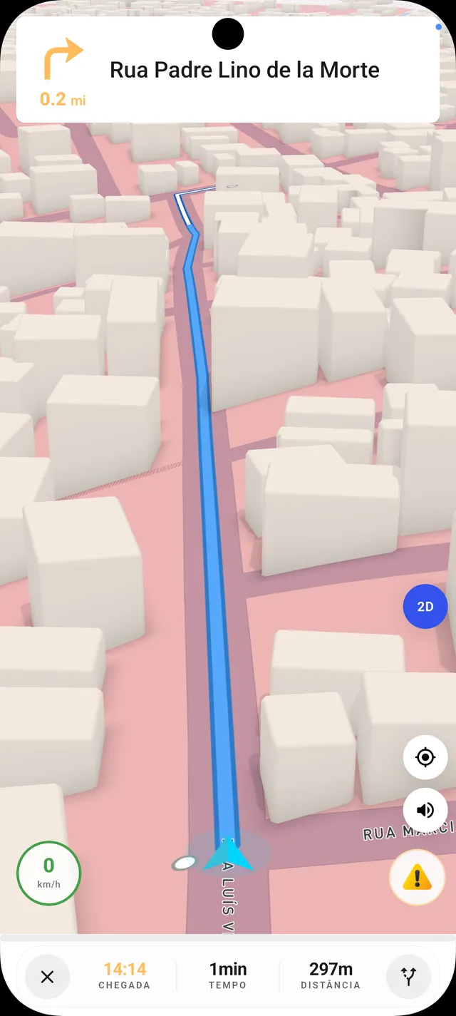 Navegação 3D com alertas
